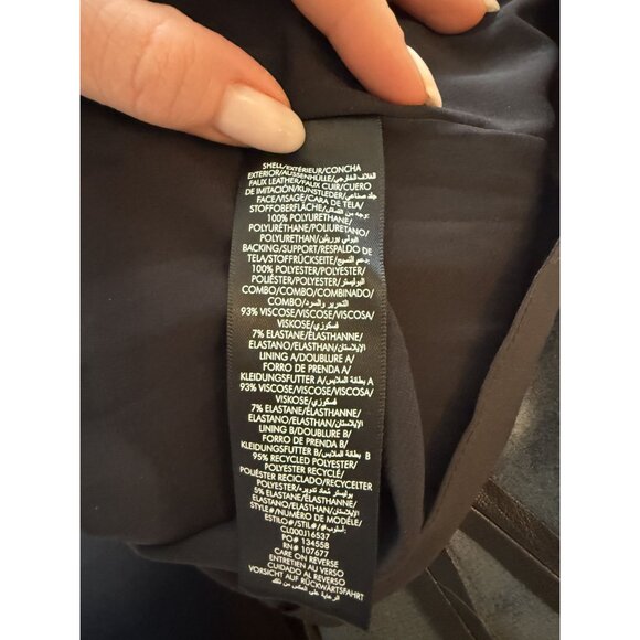 Alice + Olivia Chara Long Sleeve Minidress Faux Leather Black Size 2 $395 [jb] - Picture 9 of 10